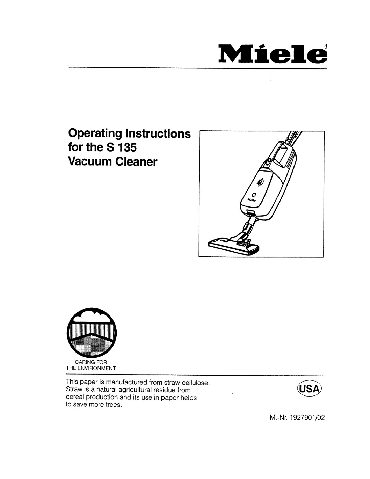 Miele S135 User Manual