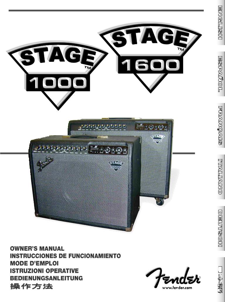 Fender Stage 1000, Stage 1600 User Manual