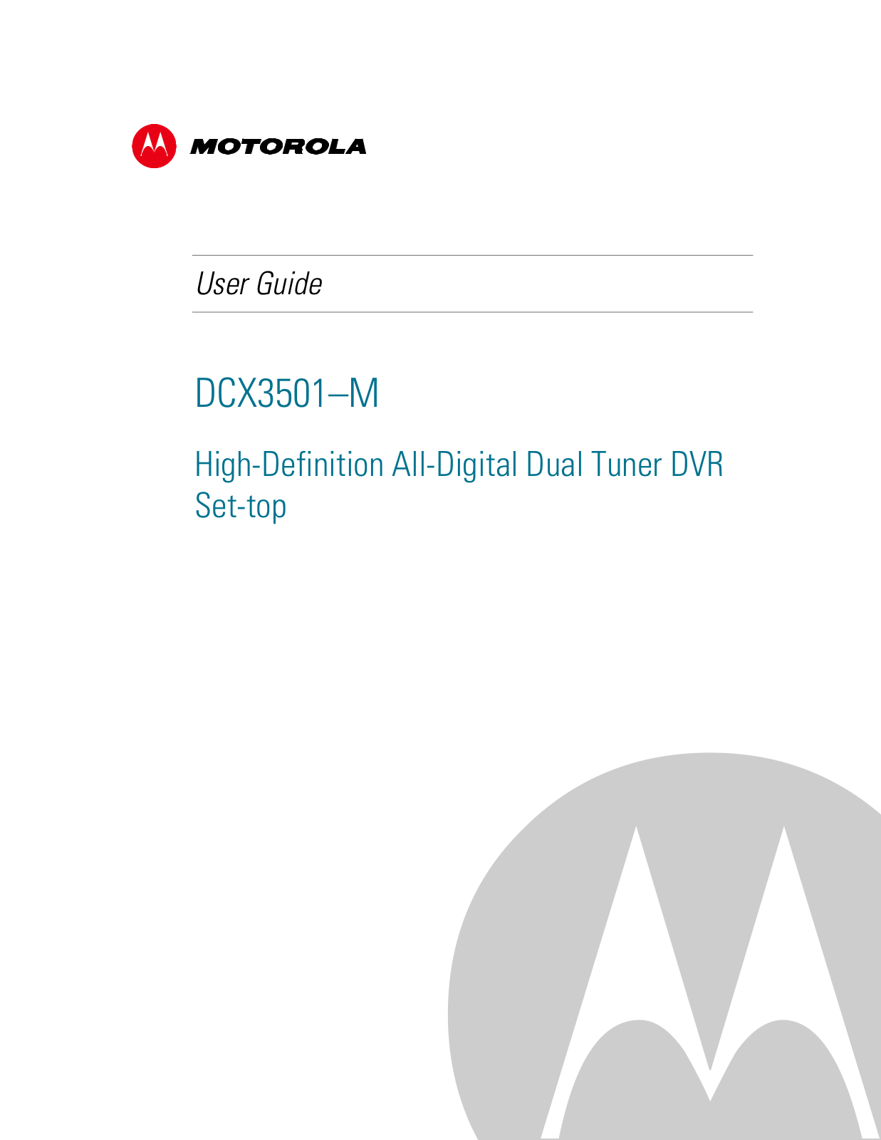 Motorola DCX3501M User Manual