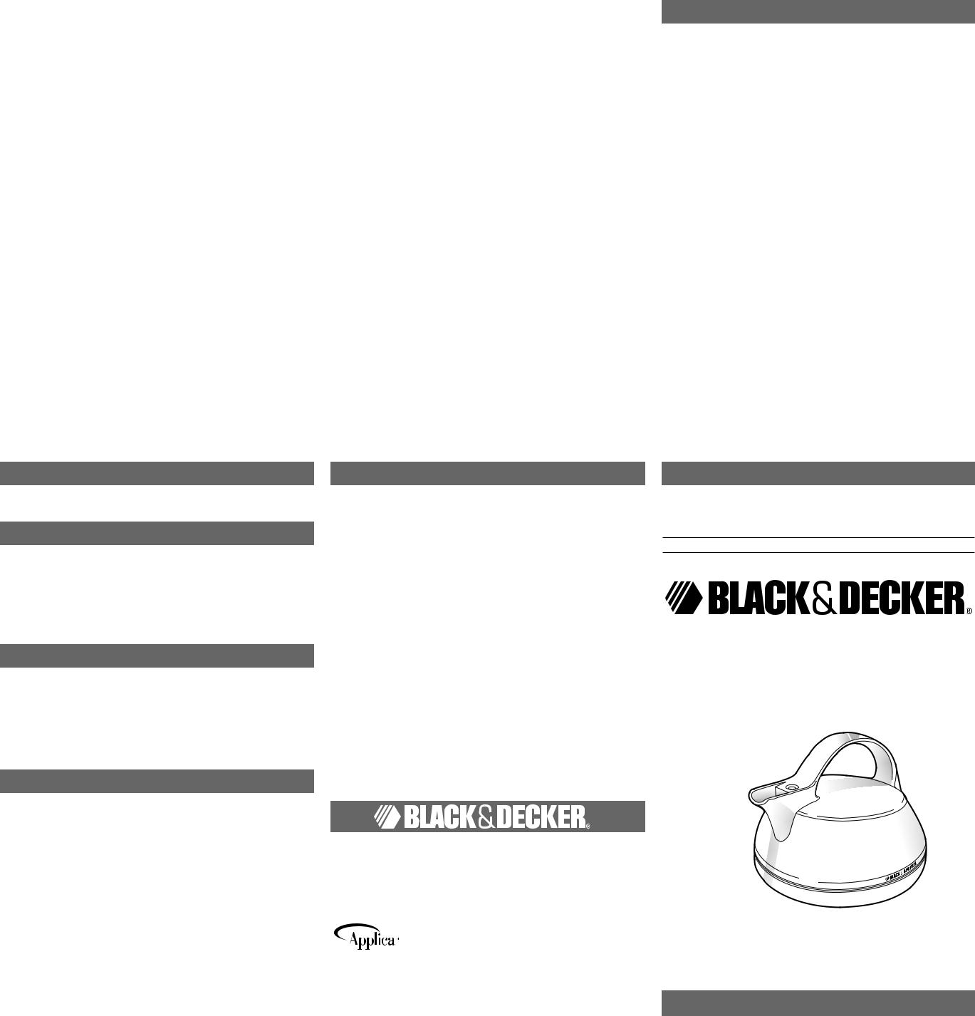 Black & Decker KE1000 User Manual