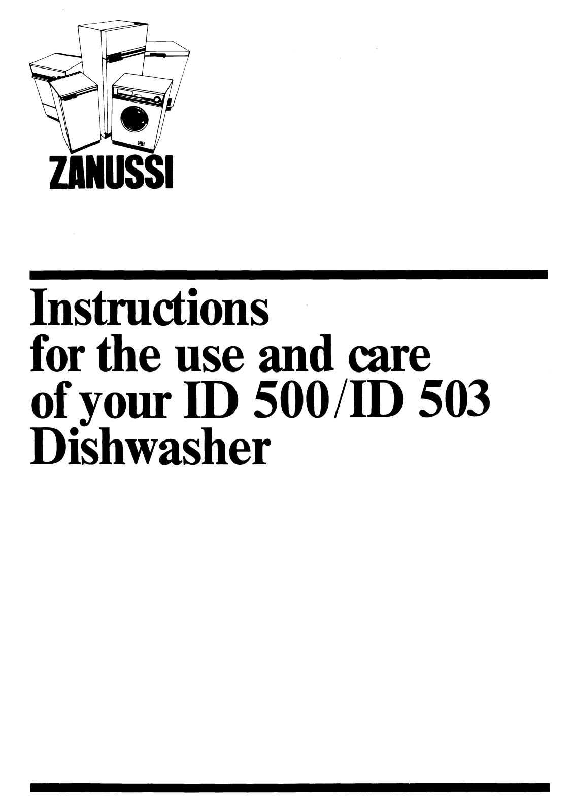 Zanussi U05019 ID 503, U05019 ID 500 User Manual