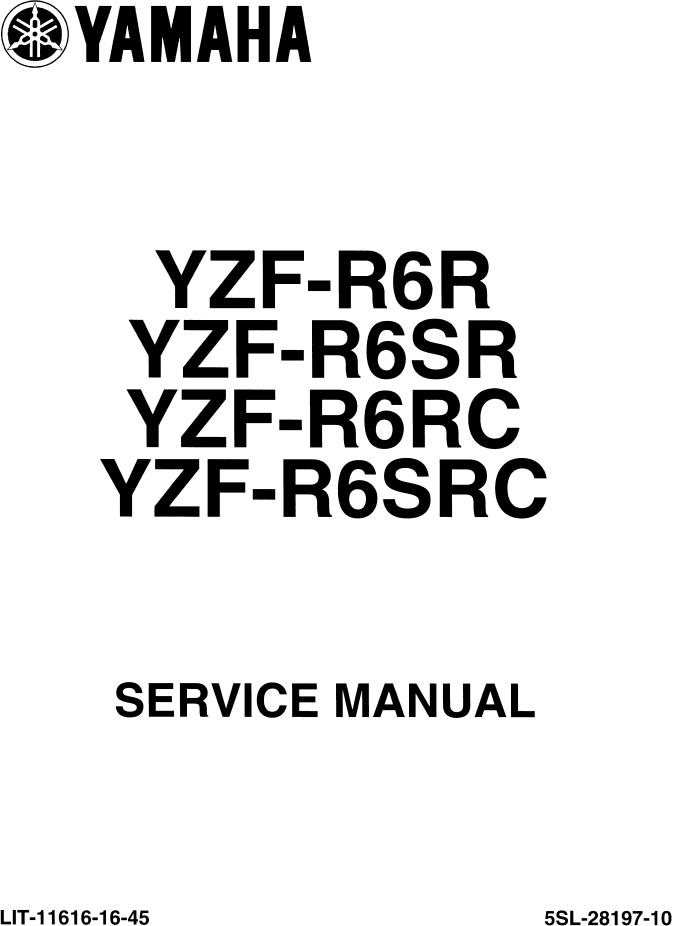 Yamaha YZF-R6R, YZF-R6RC, YZF-R6SR SERVICE MANUAL