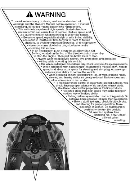 Polaris 600RR, 600 IQ Racer User Manual