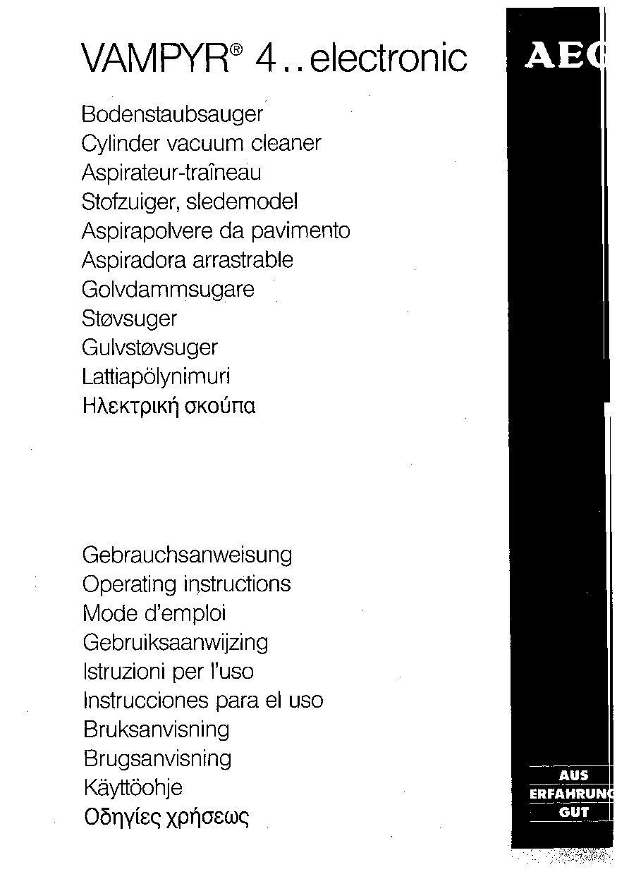AEG-Electrolux VAMPYR411, VAMPYR402.0 User Manual