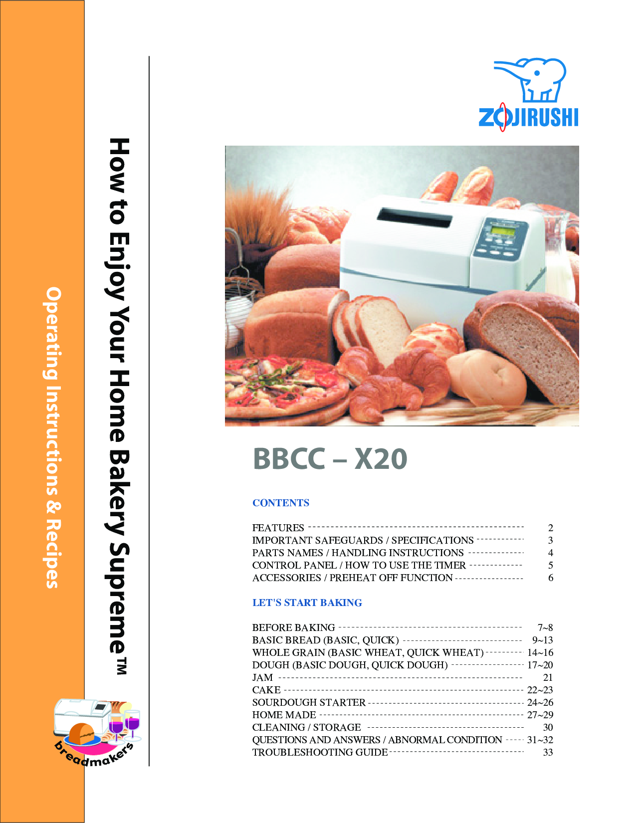 Zojirushi BBCC-X20 User Manual
