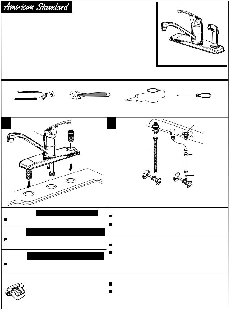 American Standard 4175.203, COLONY SINGLE CONTROL KITCHEN FAUCET User Manual