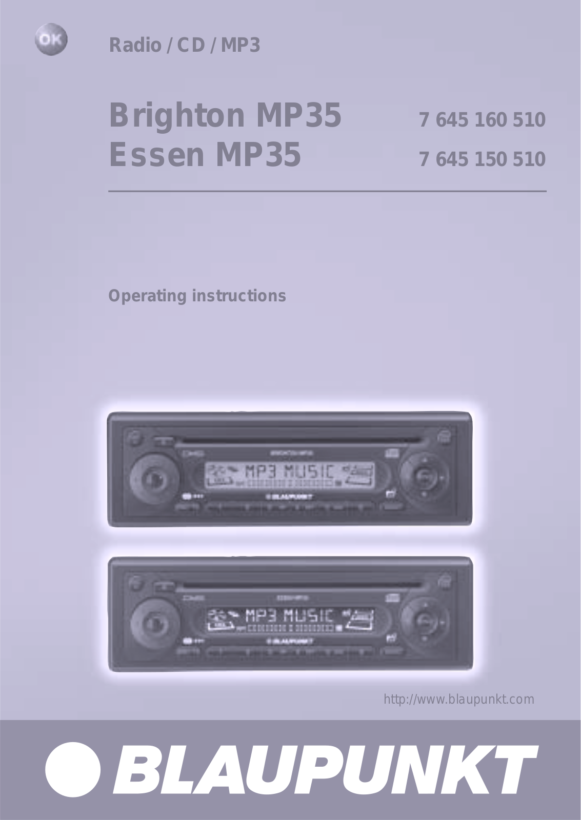 Blaupunkt BRIGHTON MP35 User Manual
