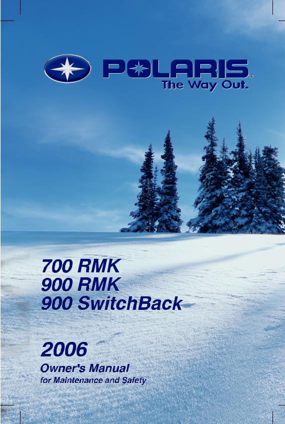 Polaris 900 SwitchBack, 900 RMK User Manual