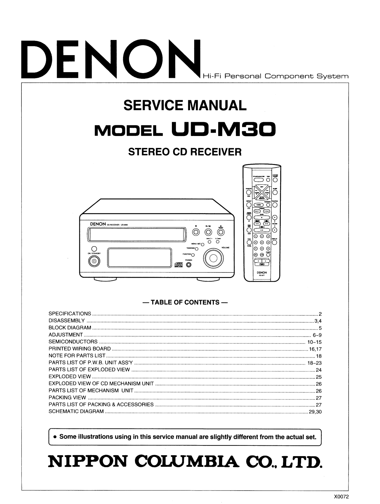 Denon UD-M30 Service Manual