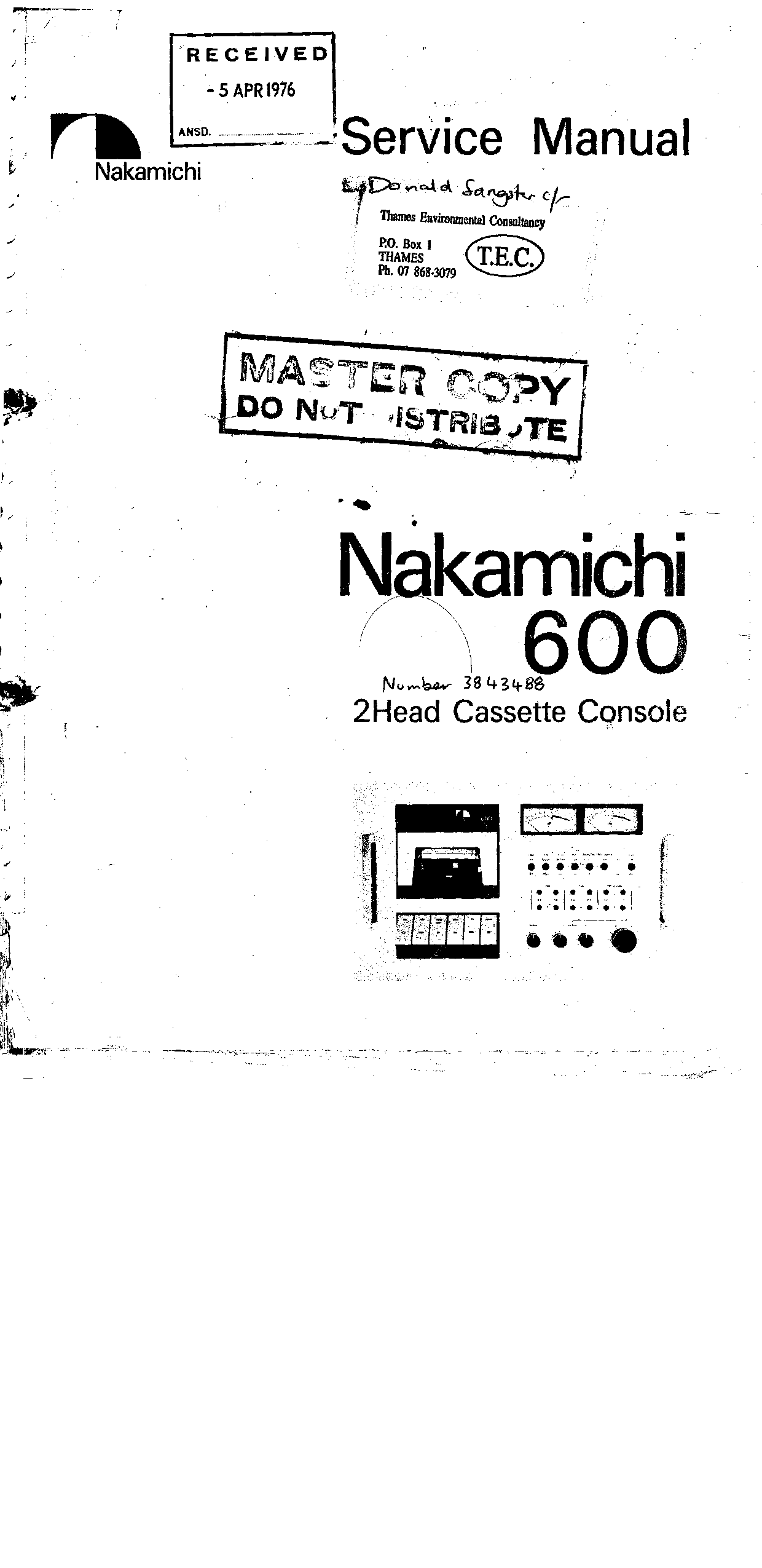 Nakamichi 600 User Manual