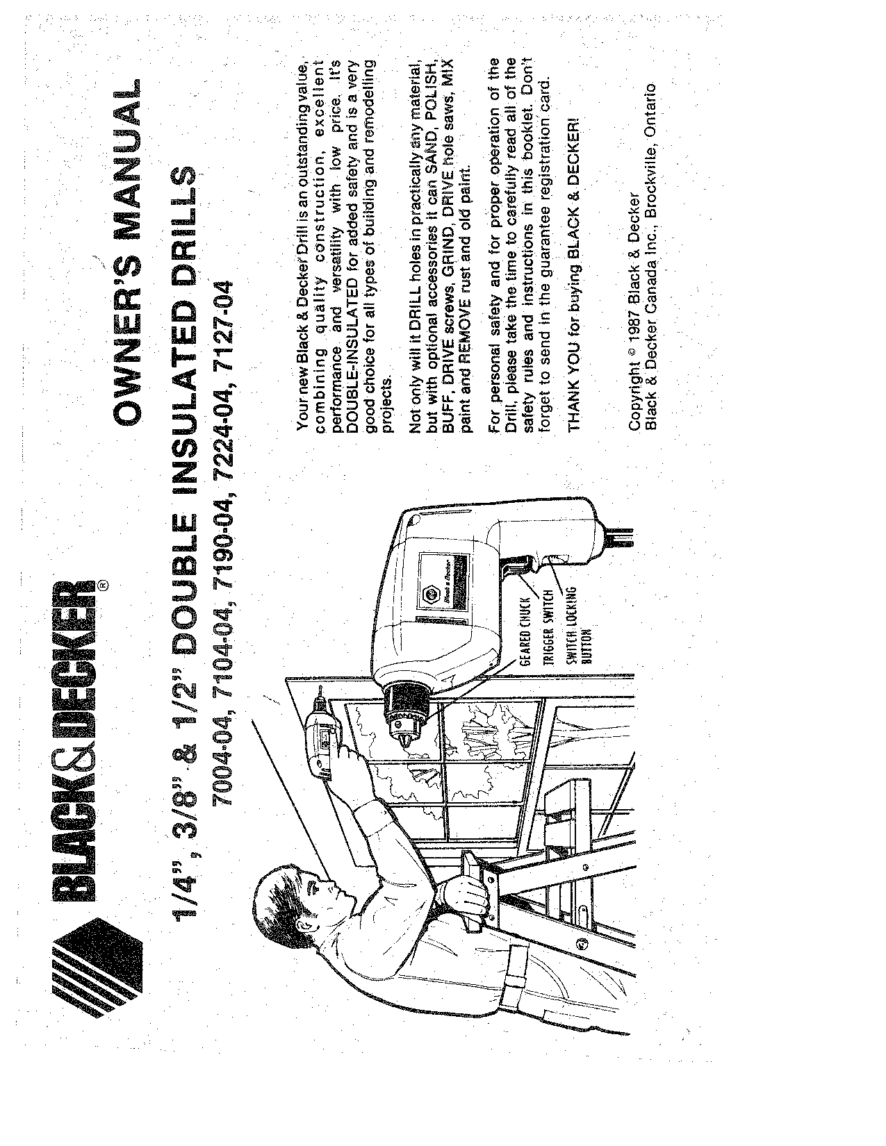 Black & Decker 7104-04, 7127-04, 7004-04, 7190-04, 7224-04 User Manual