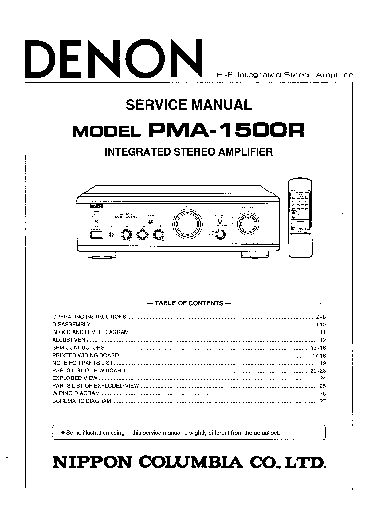 Denon PMA-1500R Service Manual