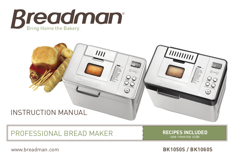 Breadman Professional Bread Maker Bk S Bk S User Manual