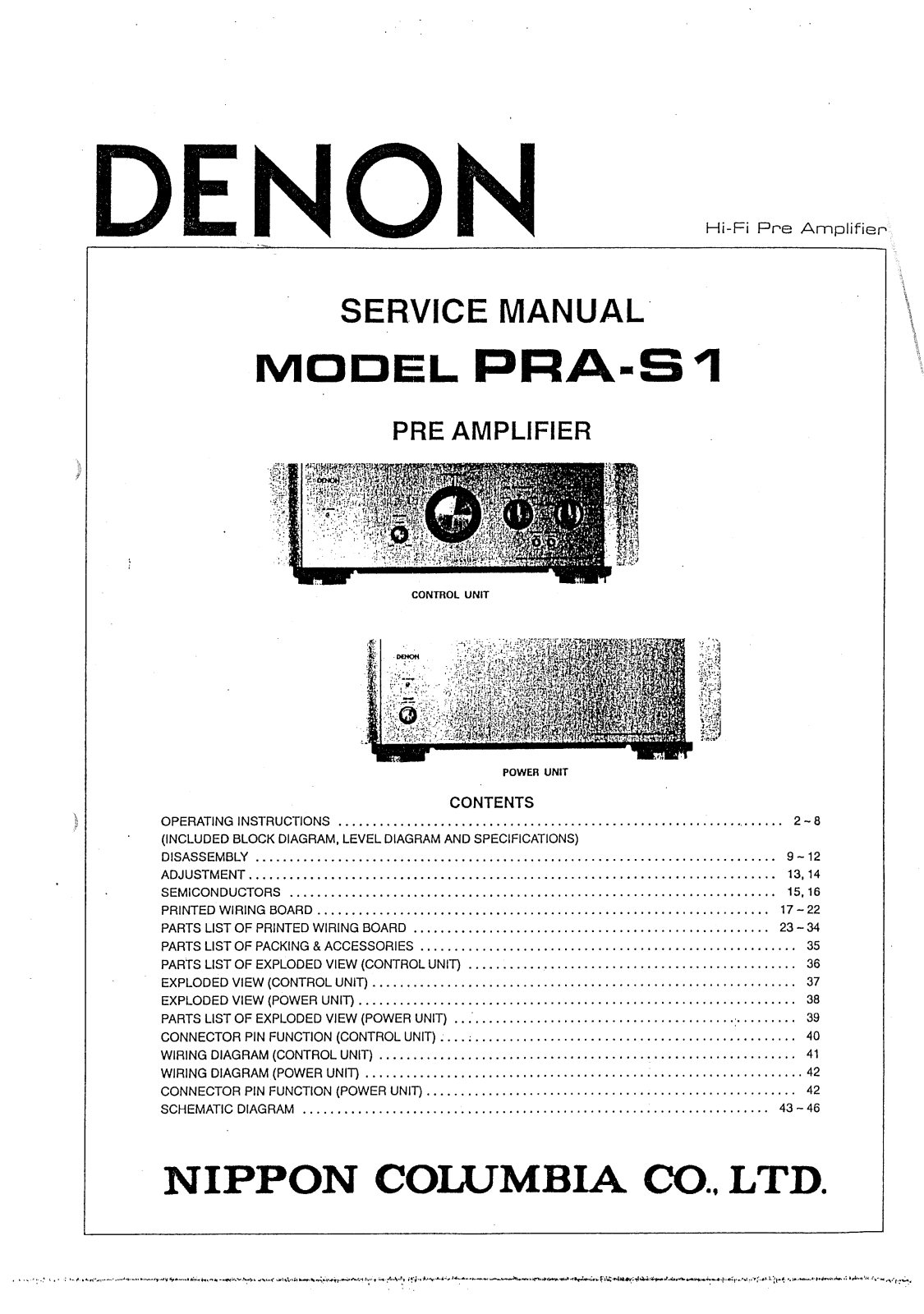 Denon PRA-S1 Service Manual