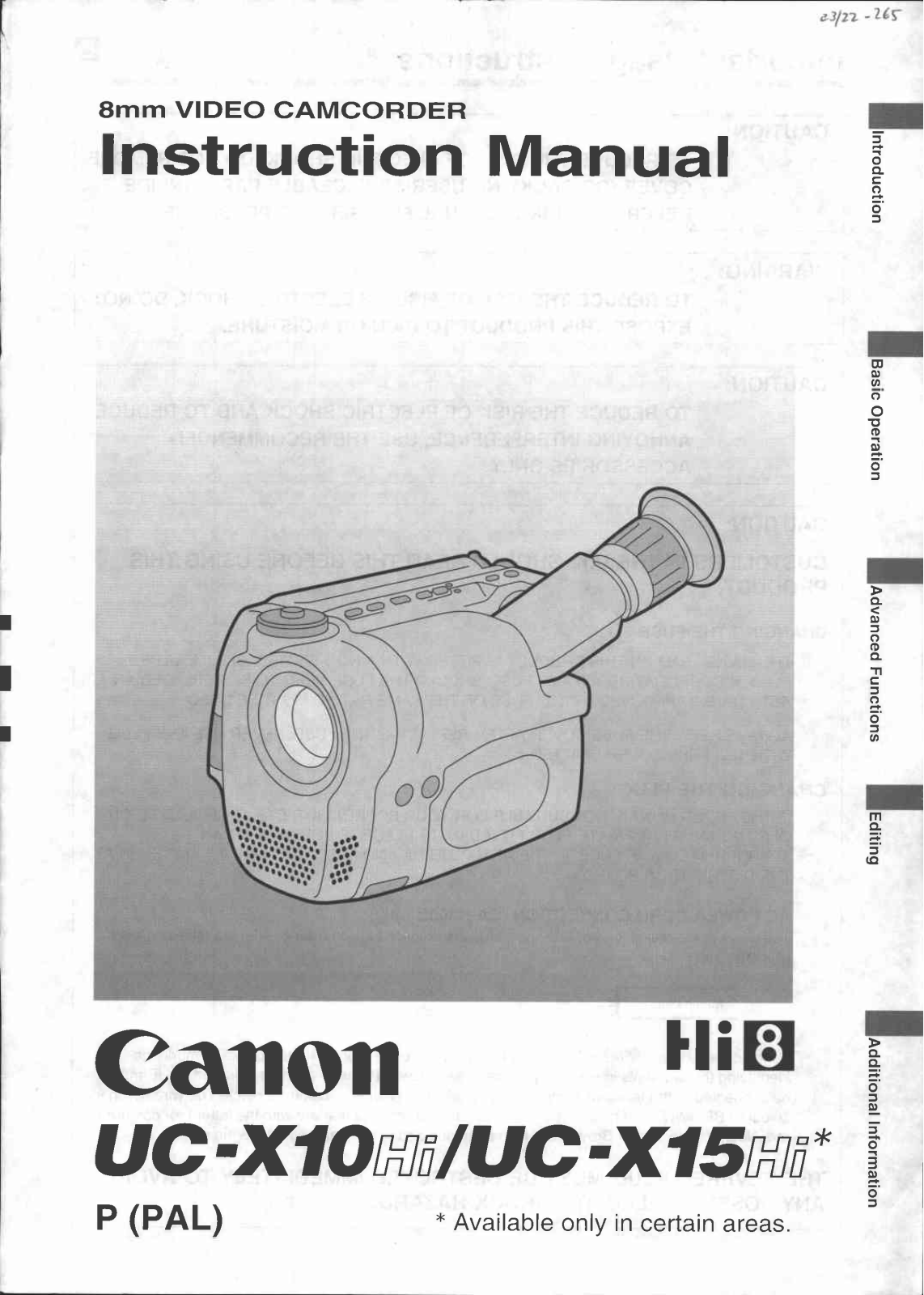 Canon UC X 15 Hi, UC X 10Hi User Manual