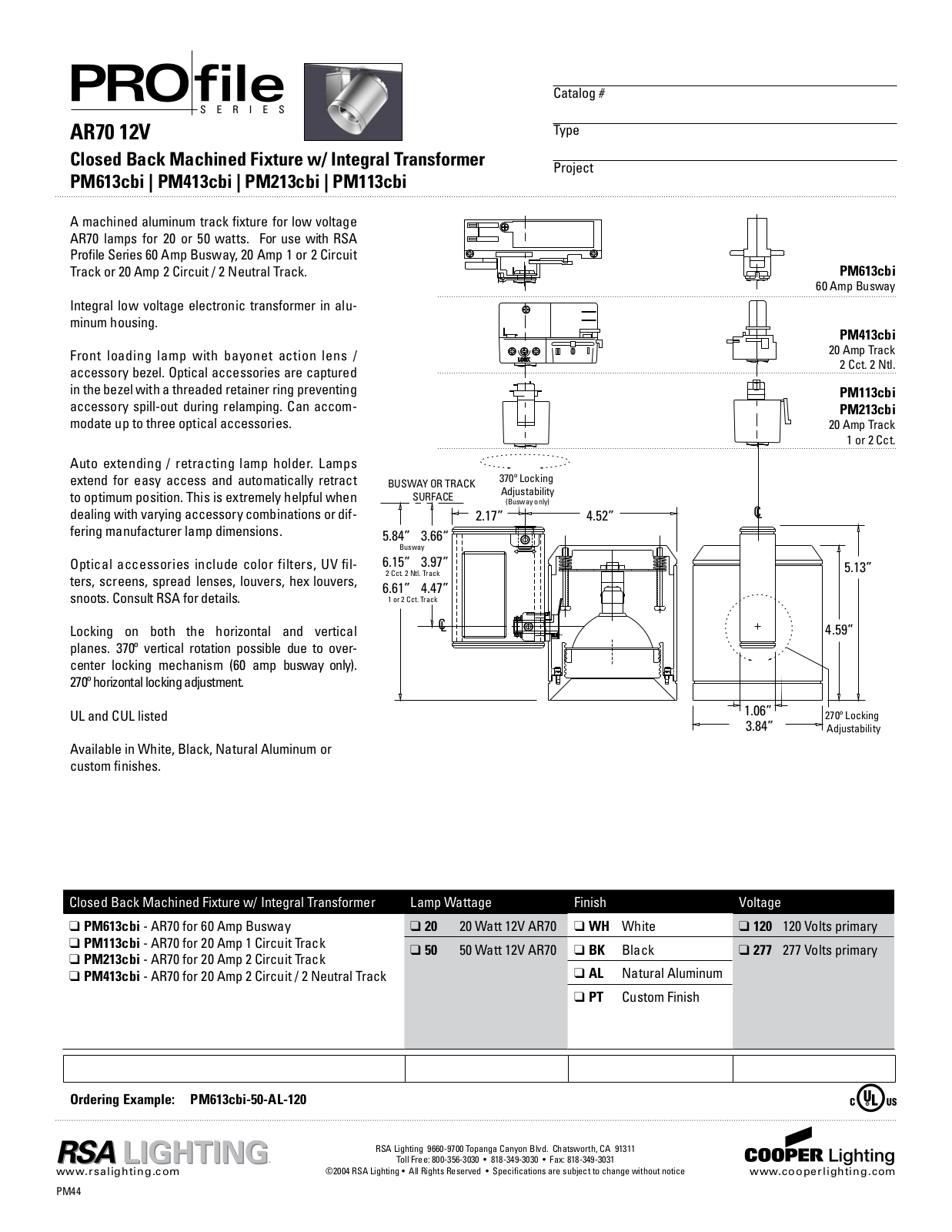 Cooper Lighting PM113cbi, PM613cbi, PM213cbi, PM413cbi User Manual