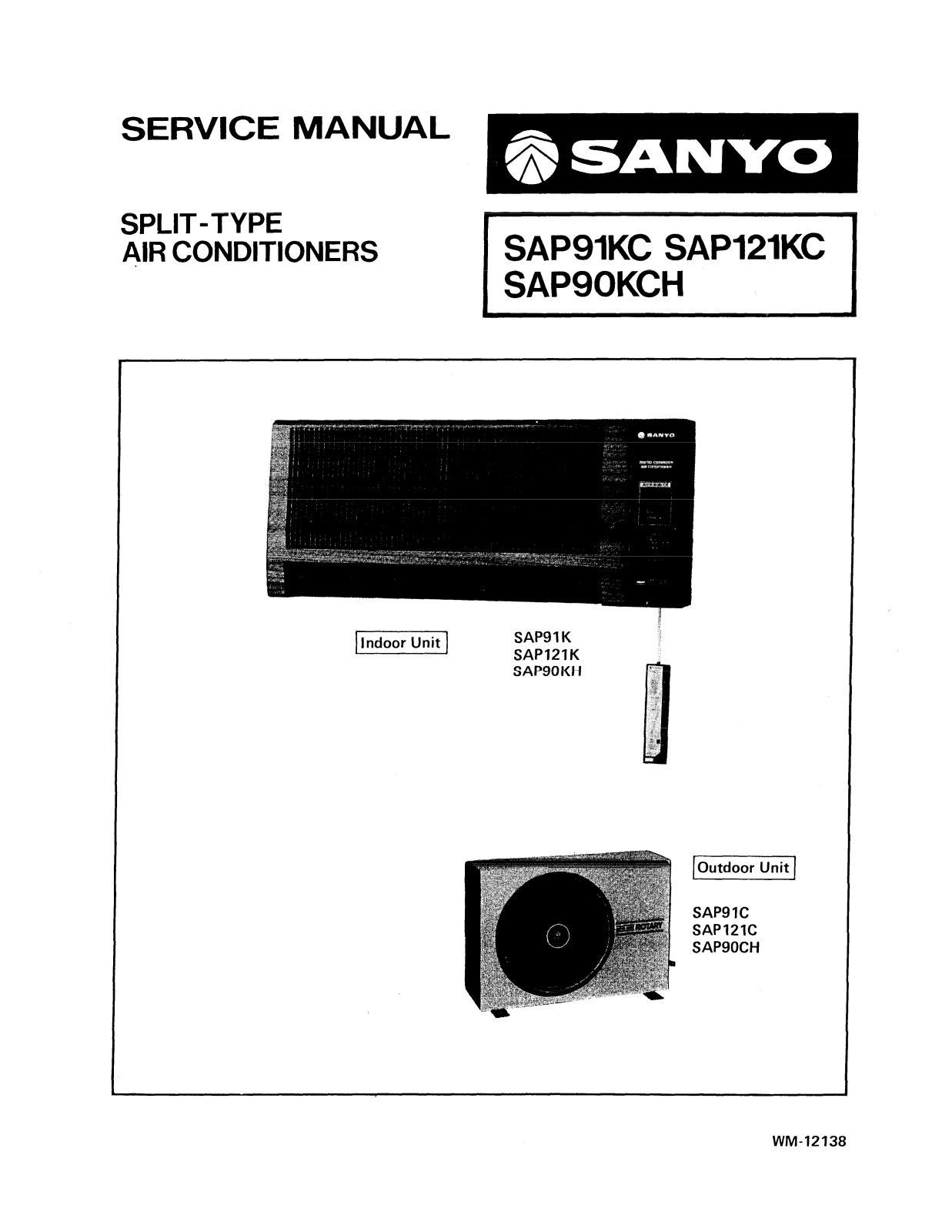 Sanyo SAP121KC, SAP91KC, SAP90KCH User Manual