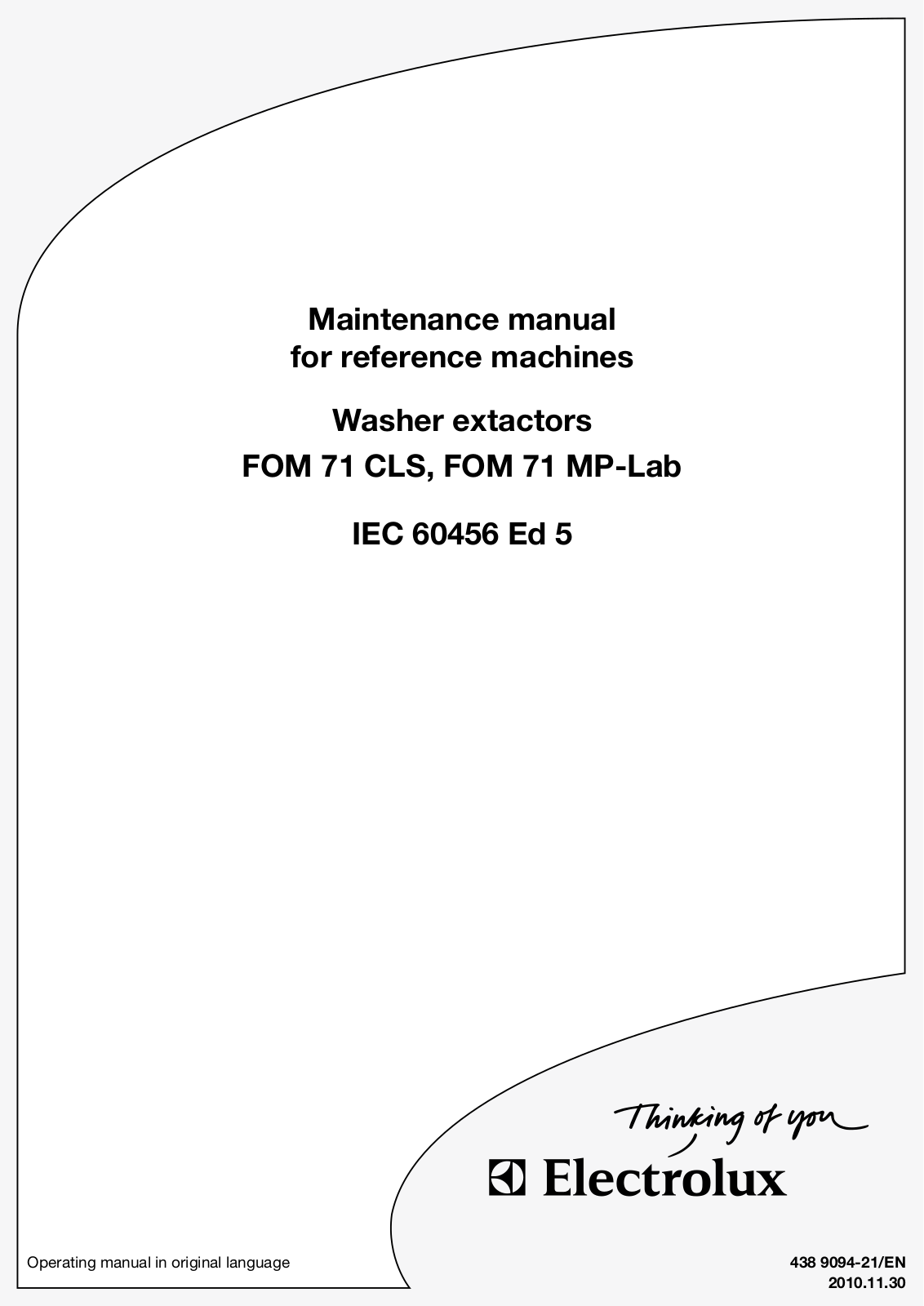 Electrolux FOM 71 CLS, FOM 71 MP-LAB User Manual