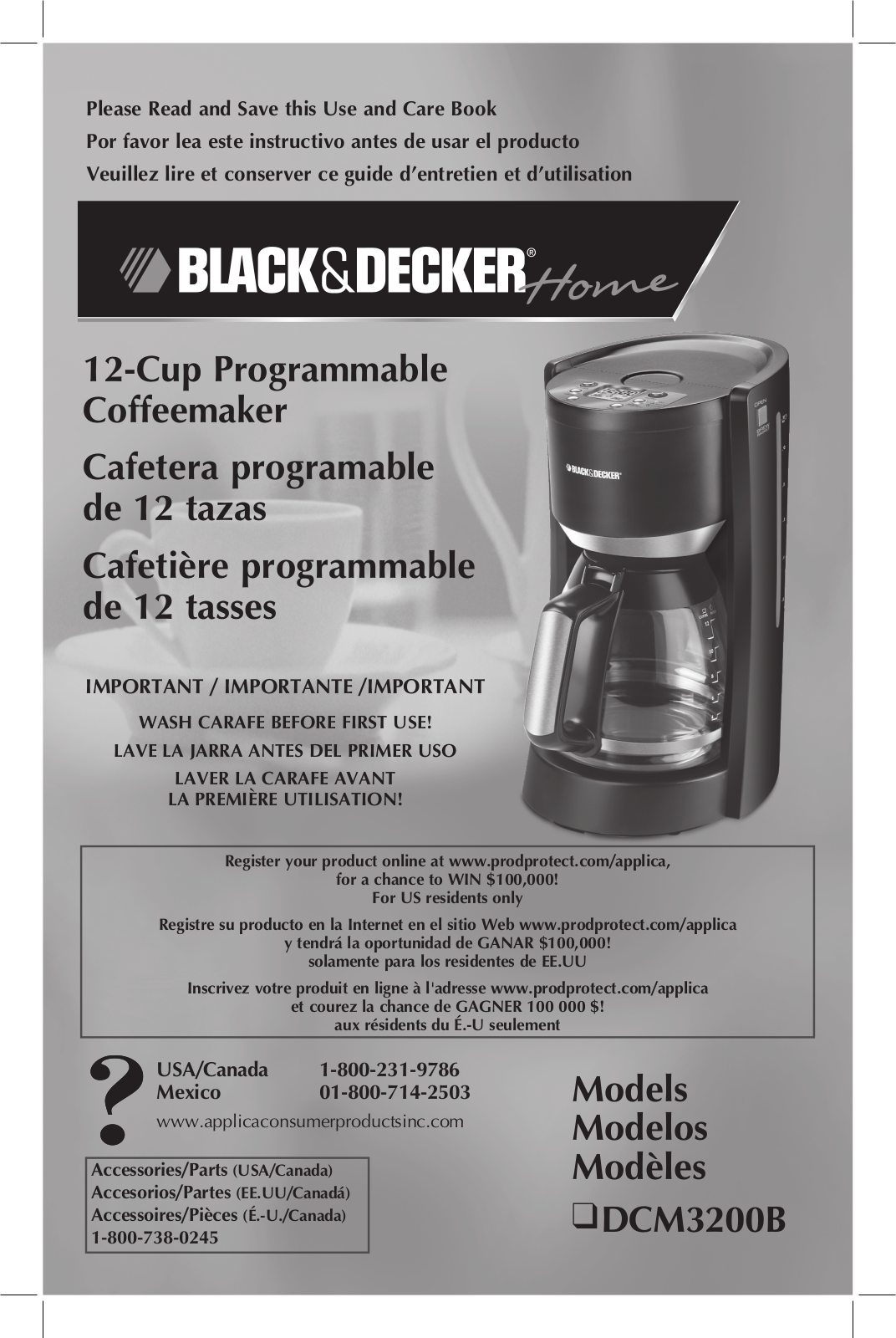 Black & Decker DCM3200B User Manual