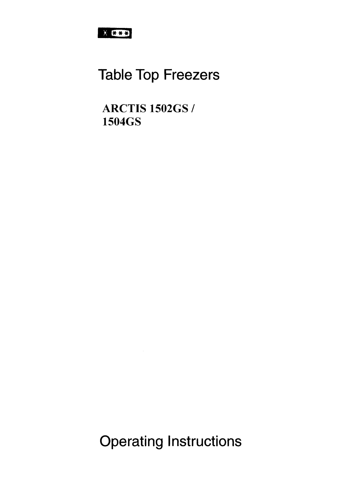 AEG-Electrolux ARCTIS1504GSA, ARCTIS1502GSGB, ARCTIS1502GS User Manual