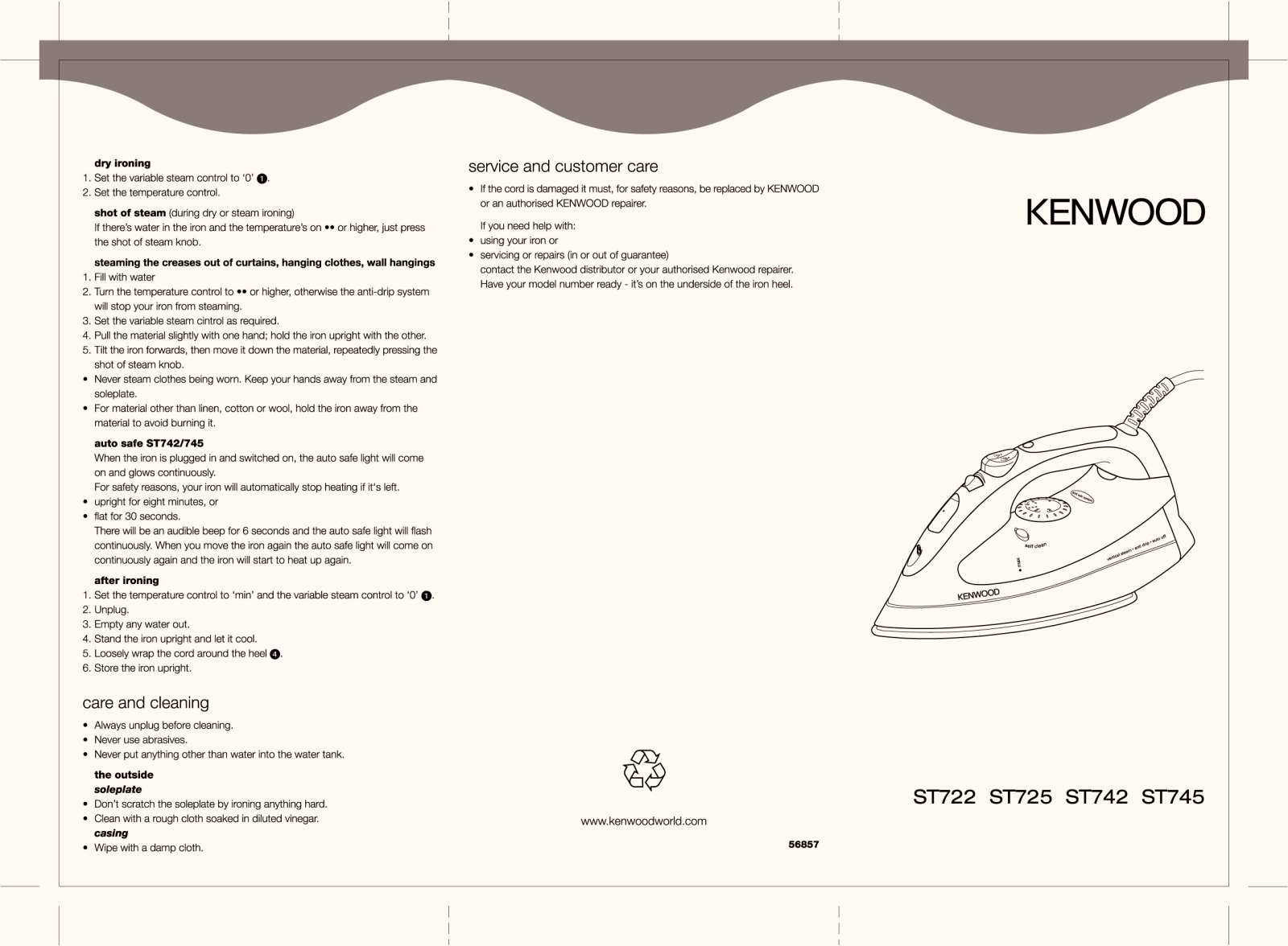 Kenwood ST722, ST725, ST742, ST745 User Manual