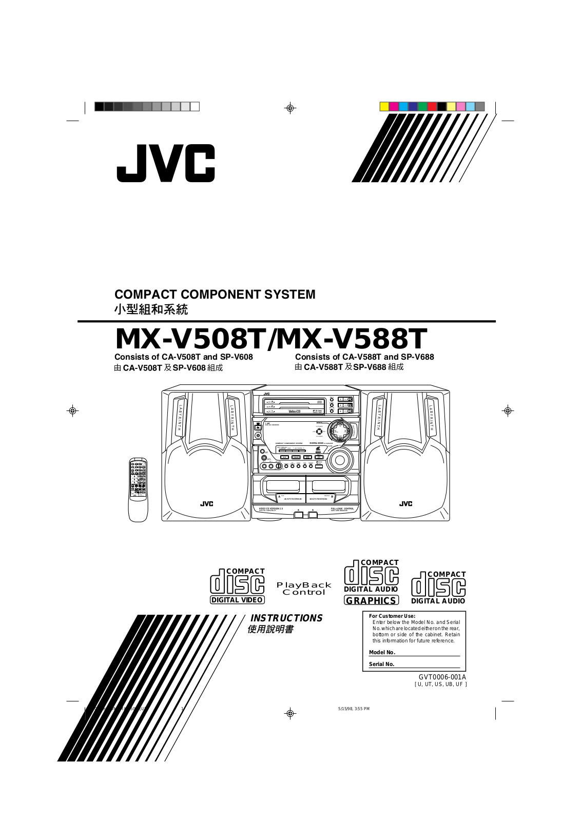 JVC MX-V588T, MX-V508T User Manual