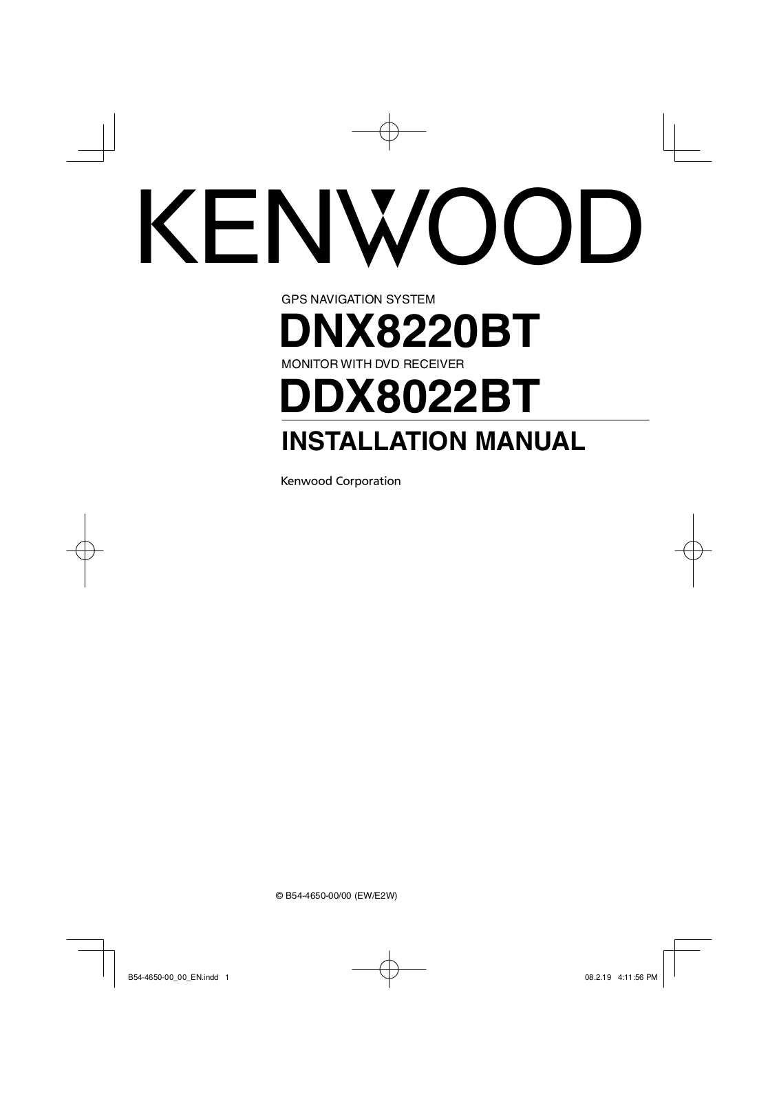 Kenwood DNX8220BT, DDX8022BT User Manual