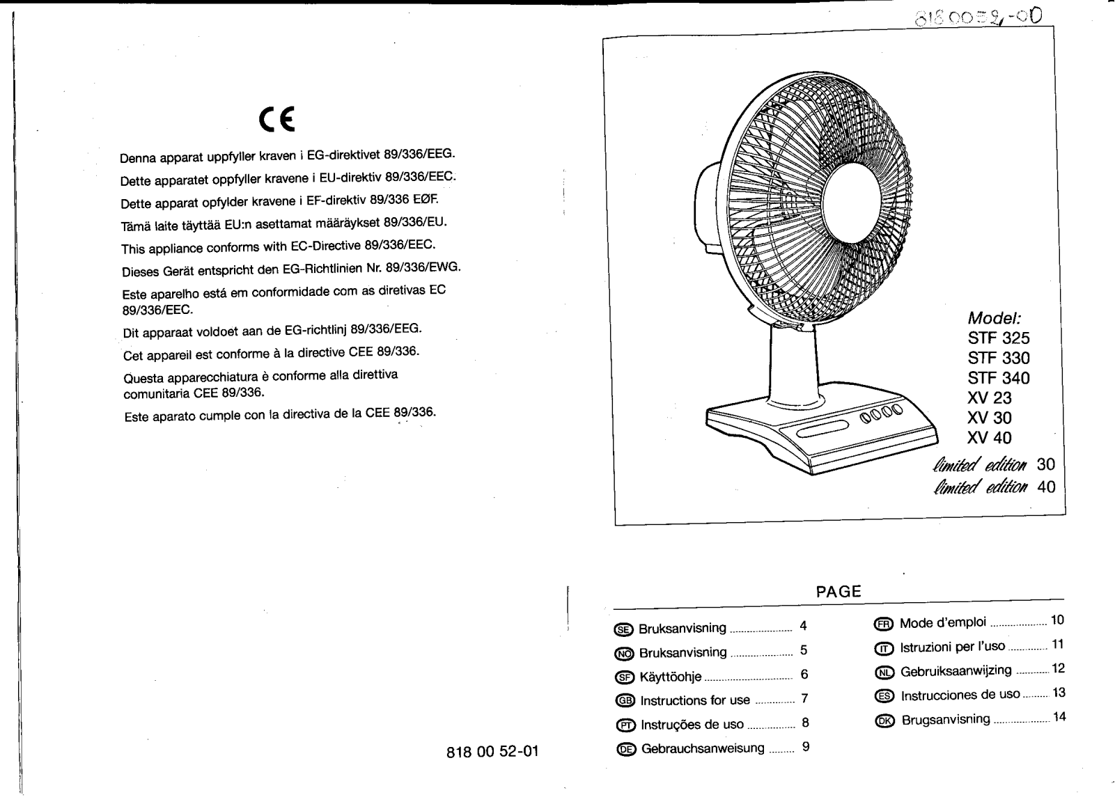 AEG-Electrolux STF340, STF330, STF325 User Manual