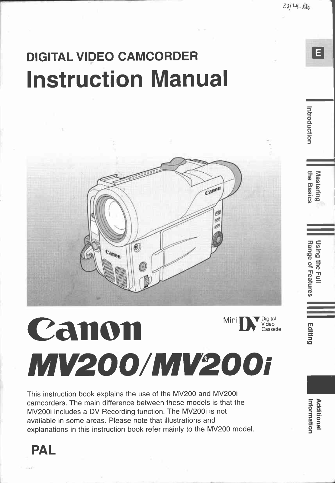 Canon MV 200 User Manual