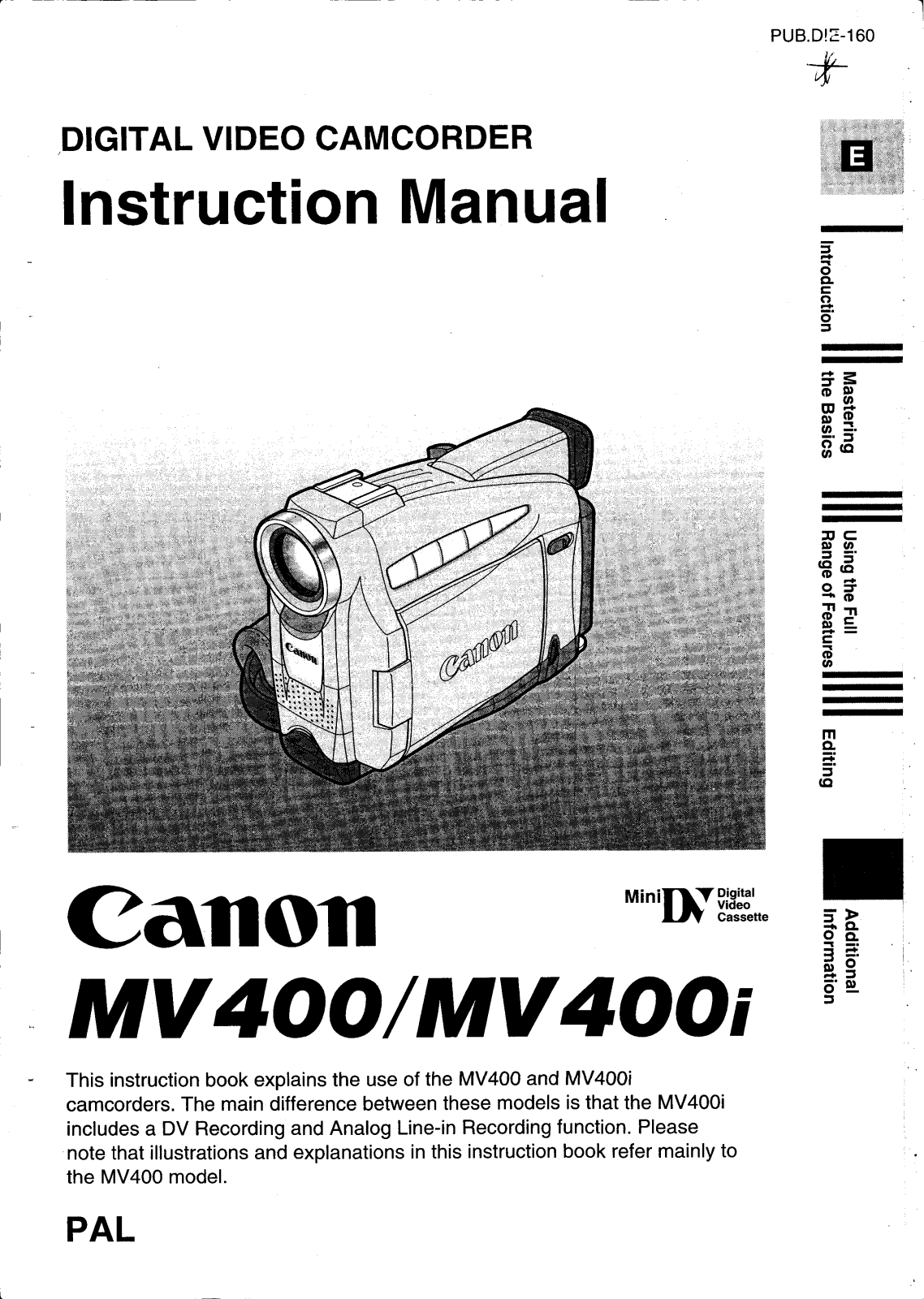 Canon MV400, MV400i User Manual