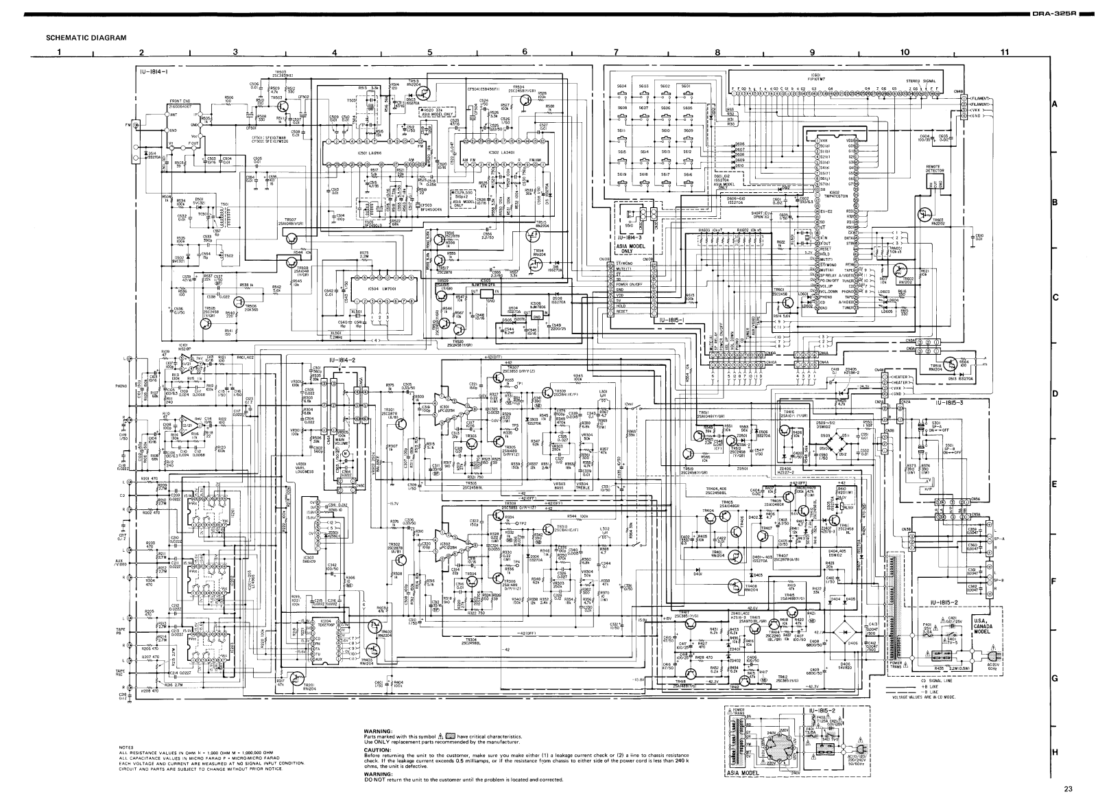 Denon RECEIVER-DRA-325R Schematic Diagram 1