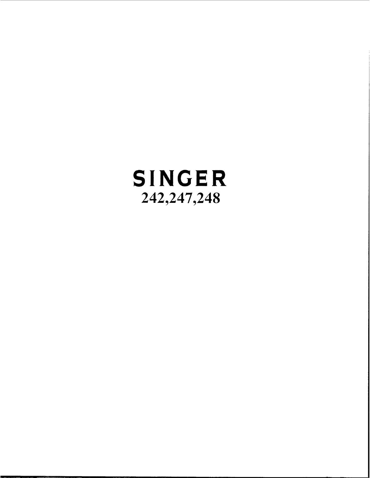 Singer 247, 248, 242 User Manual
