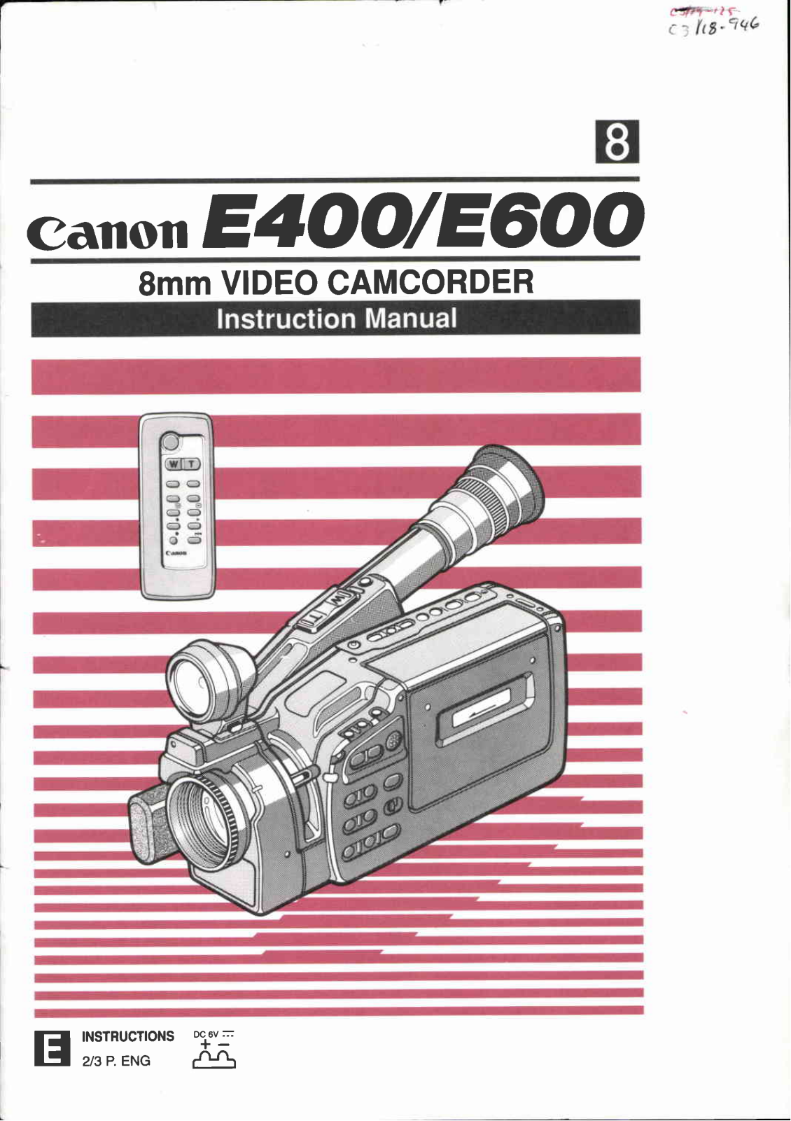 Canon E 400 User Manual