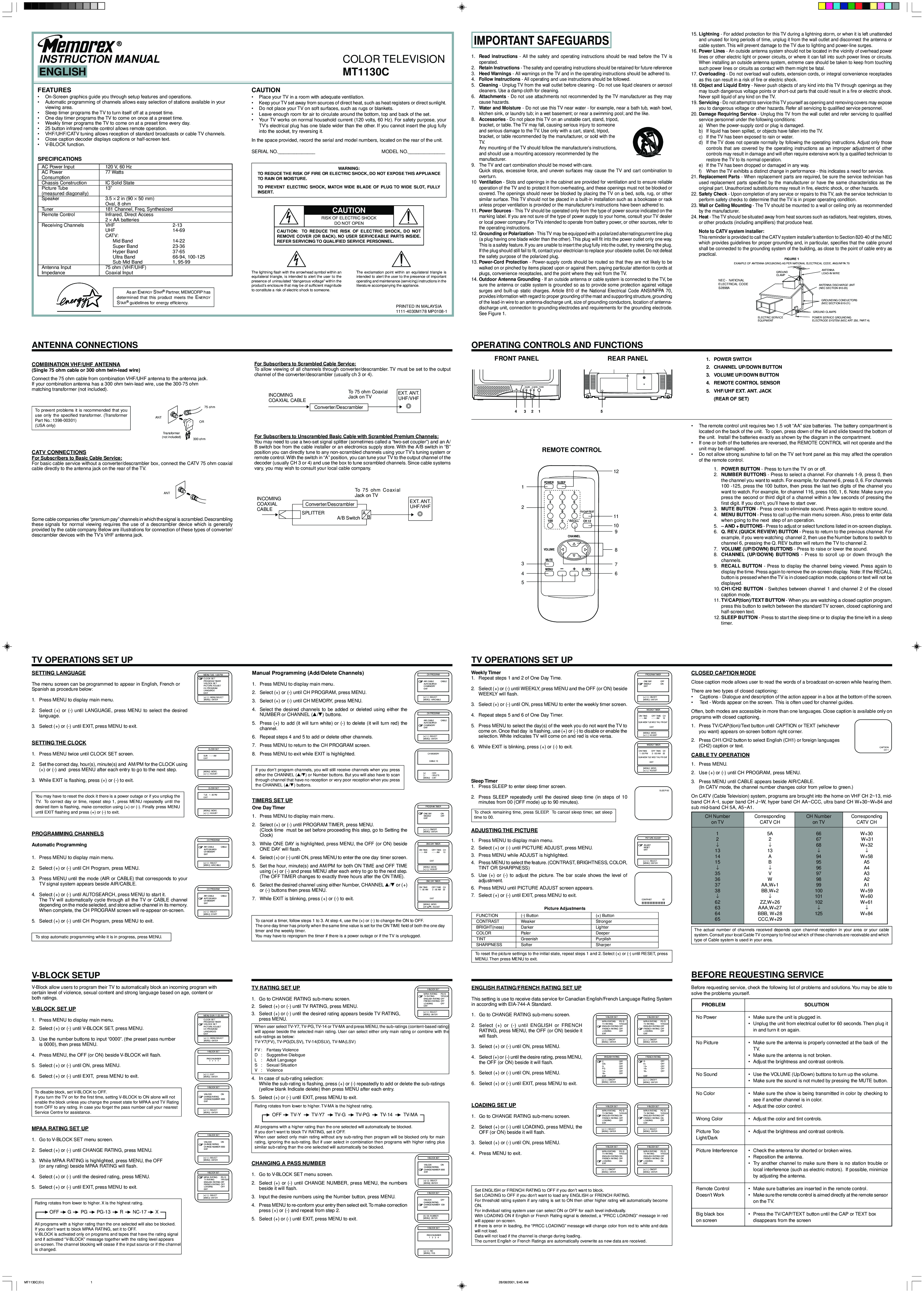 Memorex MT1130C User Manual