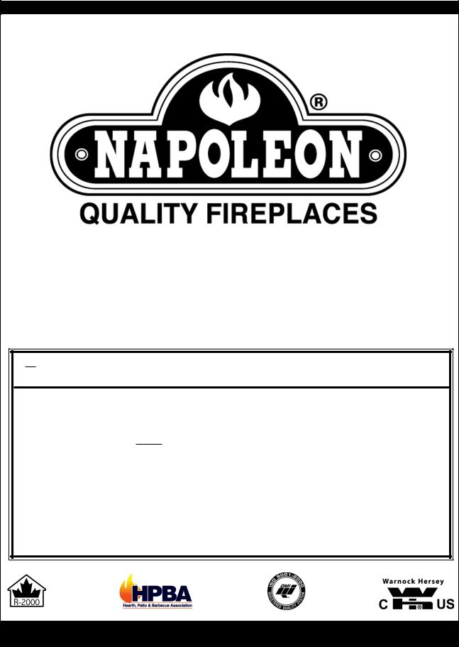 Napoleon Fireplaces GDS60-P, GDS60-N, GS60-N, GS60-P User Manual