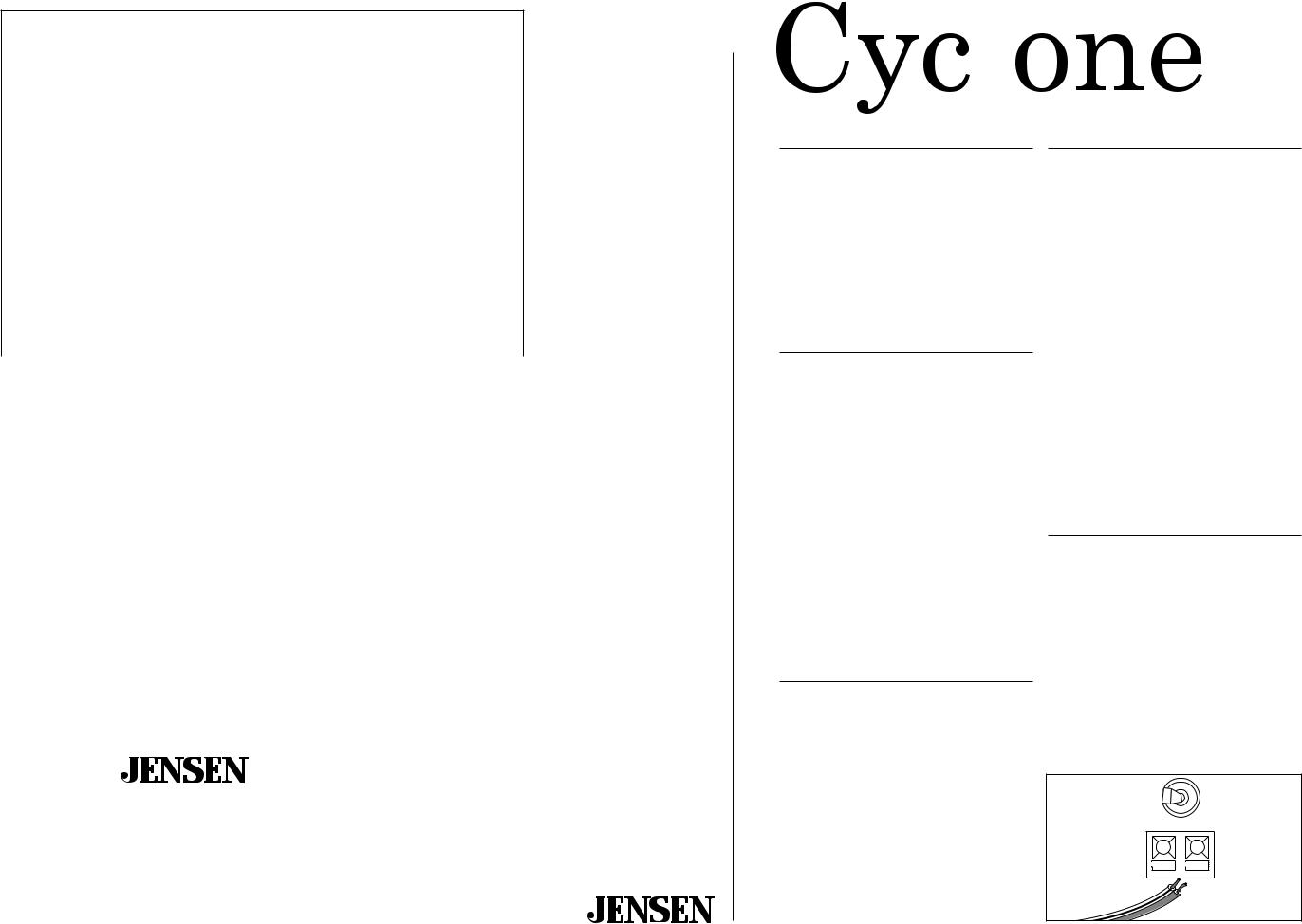 Jensen CYCLONE II User Manual