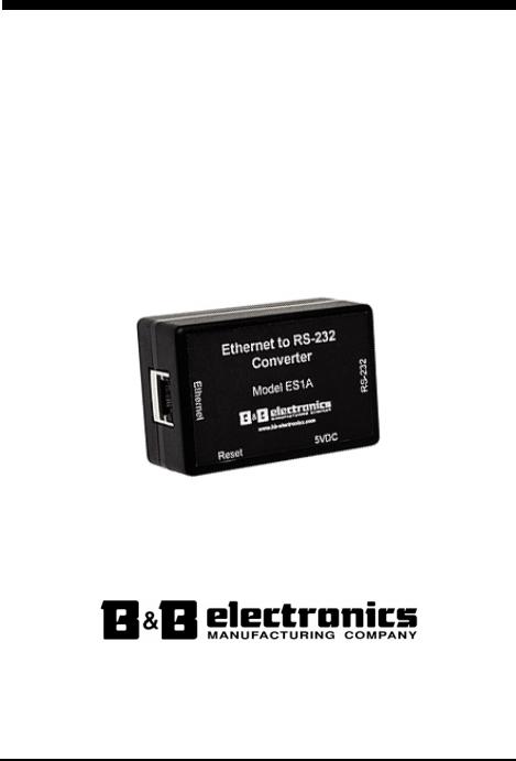 B&B Electronics ES1A User Manual