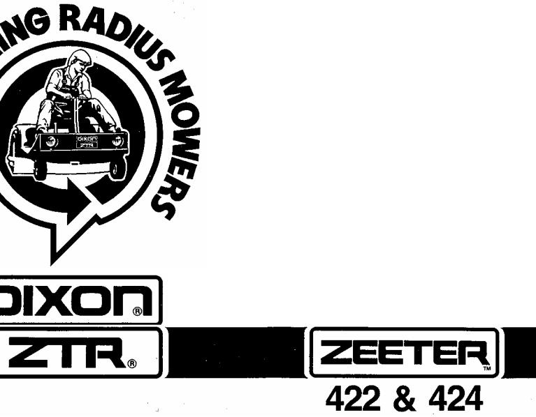 Dixon ZEETER 422, ZEETER 424 User Manual