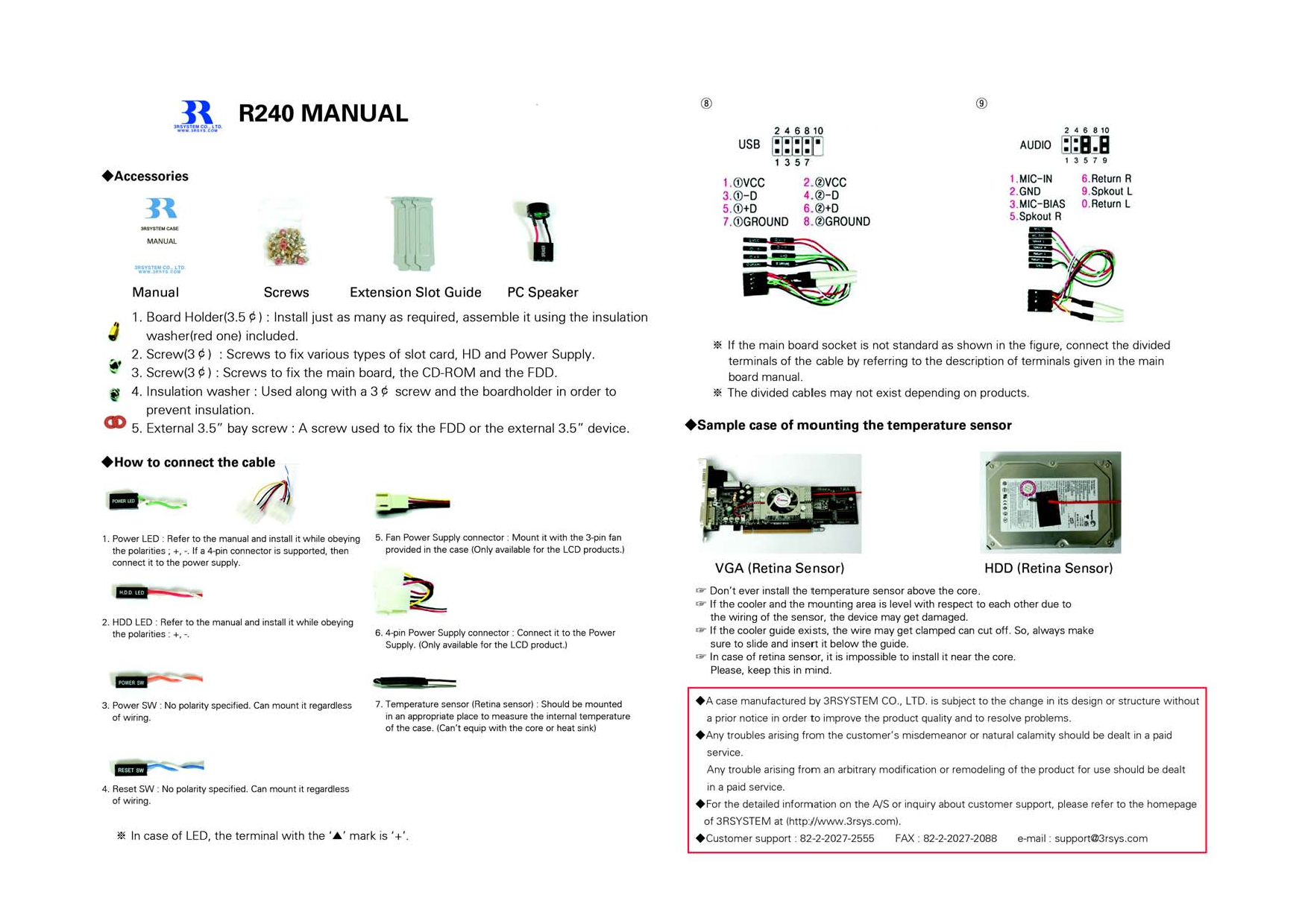 3R SYSTEM R240 User Manual