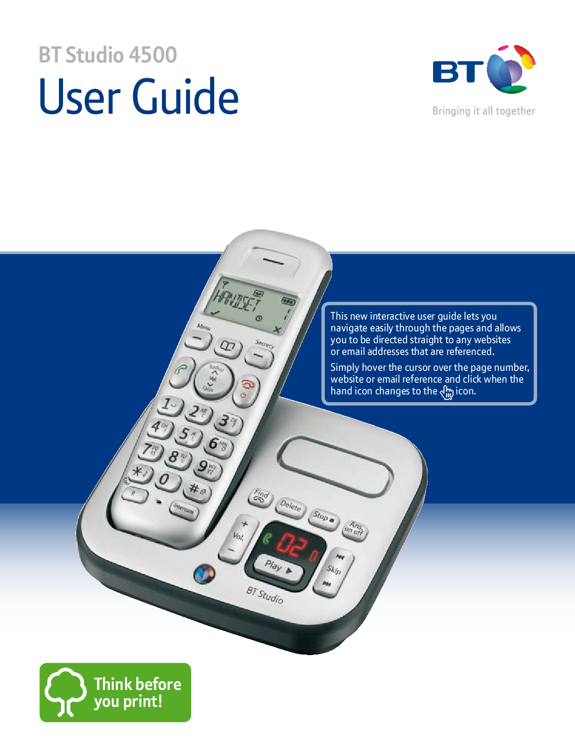 BT BT STUDIO 4500 User Manual