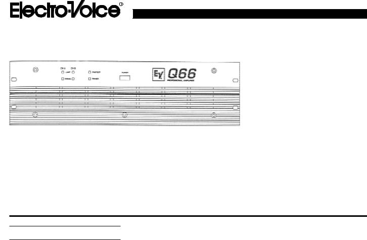 Electro-Voice Q66 EDS User Manual