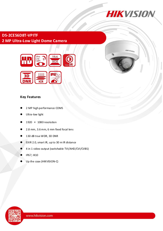 Hikvision DS 2CE56D8T VPITF User Manual