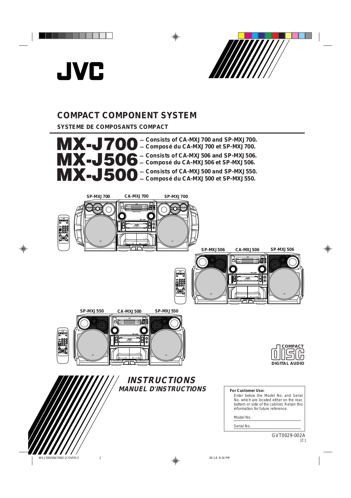 JVC MX-J700, MX-J506 User Manual