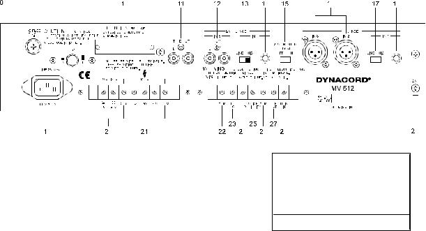 Dynacord MV 506, MV 512, MV 503 User Manual