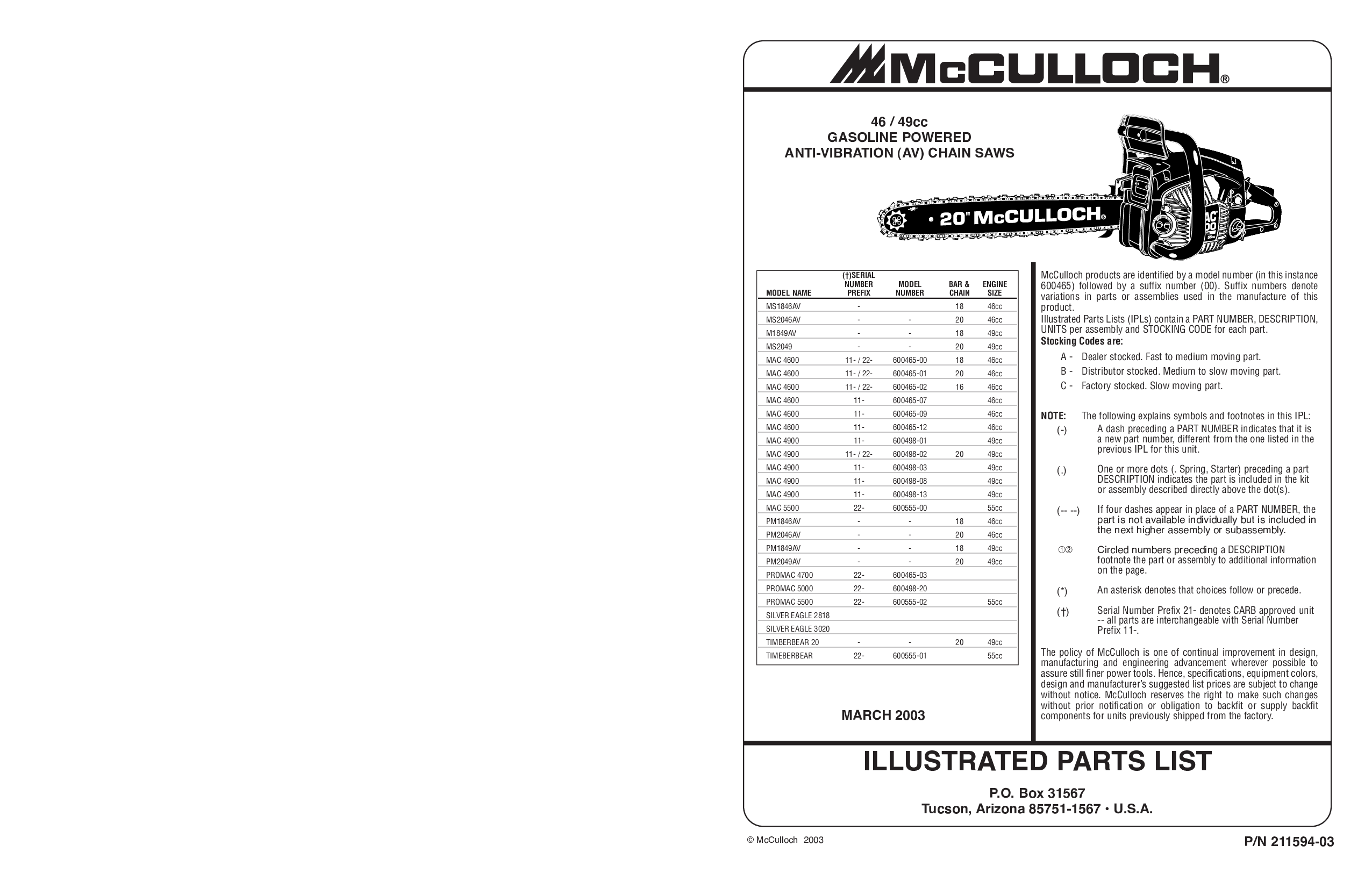 McCulloch POWERLITE-5000XB, ELP-3000, POWERLITE-7000, POWERLITE-5000, ELP-3500 User Manual