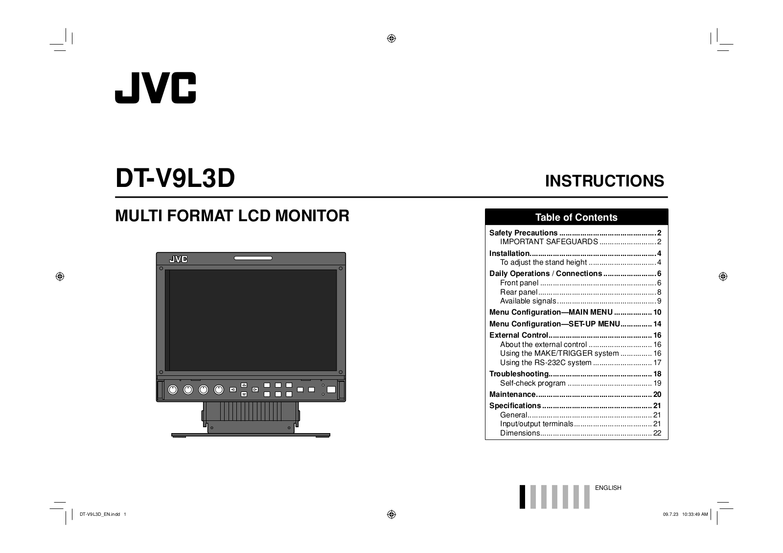 JVC DT-V9L3D, DT-V9L3DY User Manual