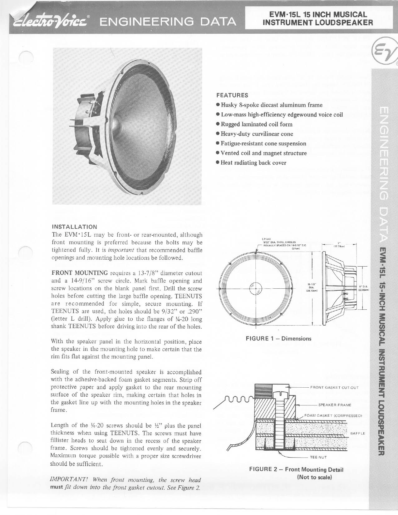 Electro-Voice EVM-15L User Manual