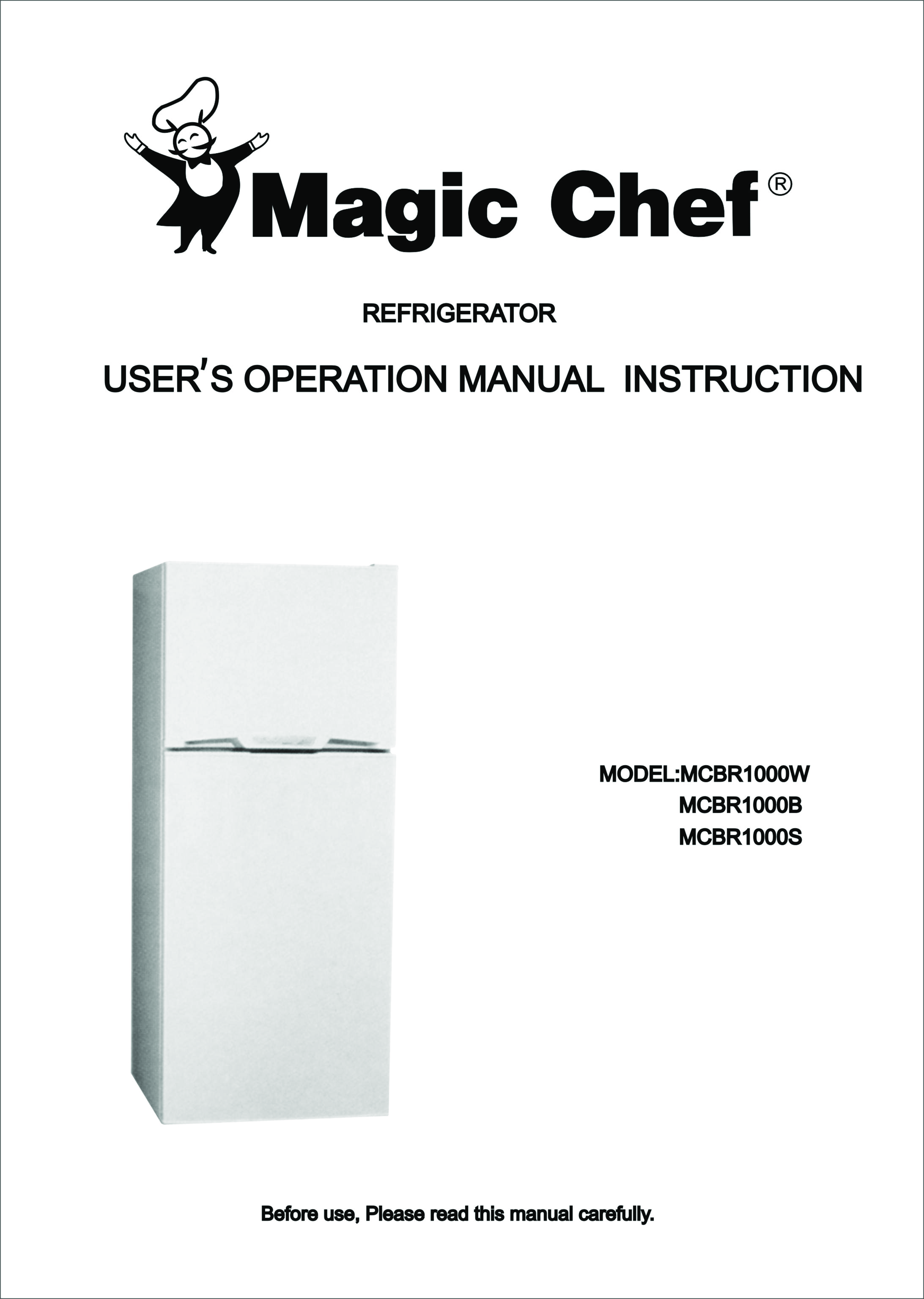 Magic Chef MCBR1000S, MCBR1000B, MCBR1000W User Manual