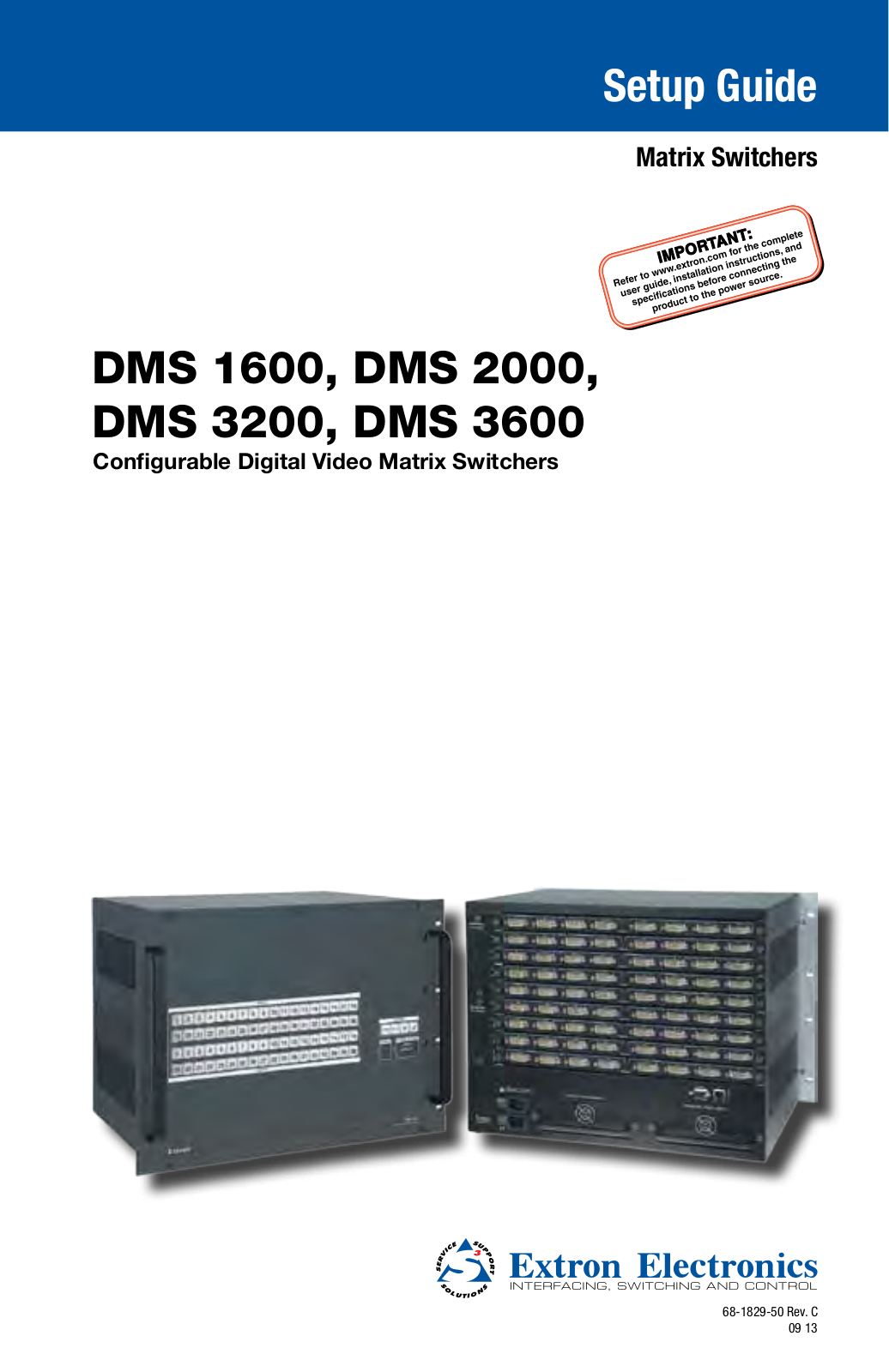 Extron electronic DMS 2000, DMS 3200, DMS 3600, DMS 1600 User Manual