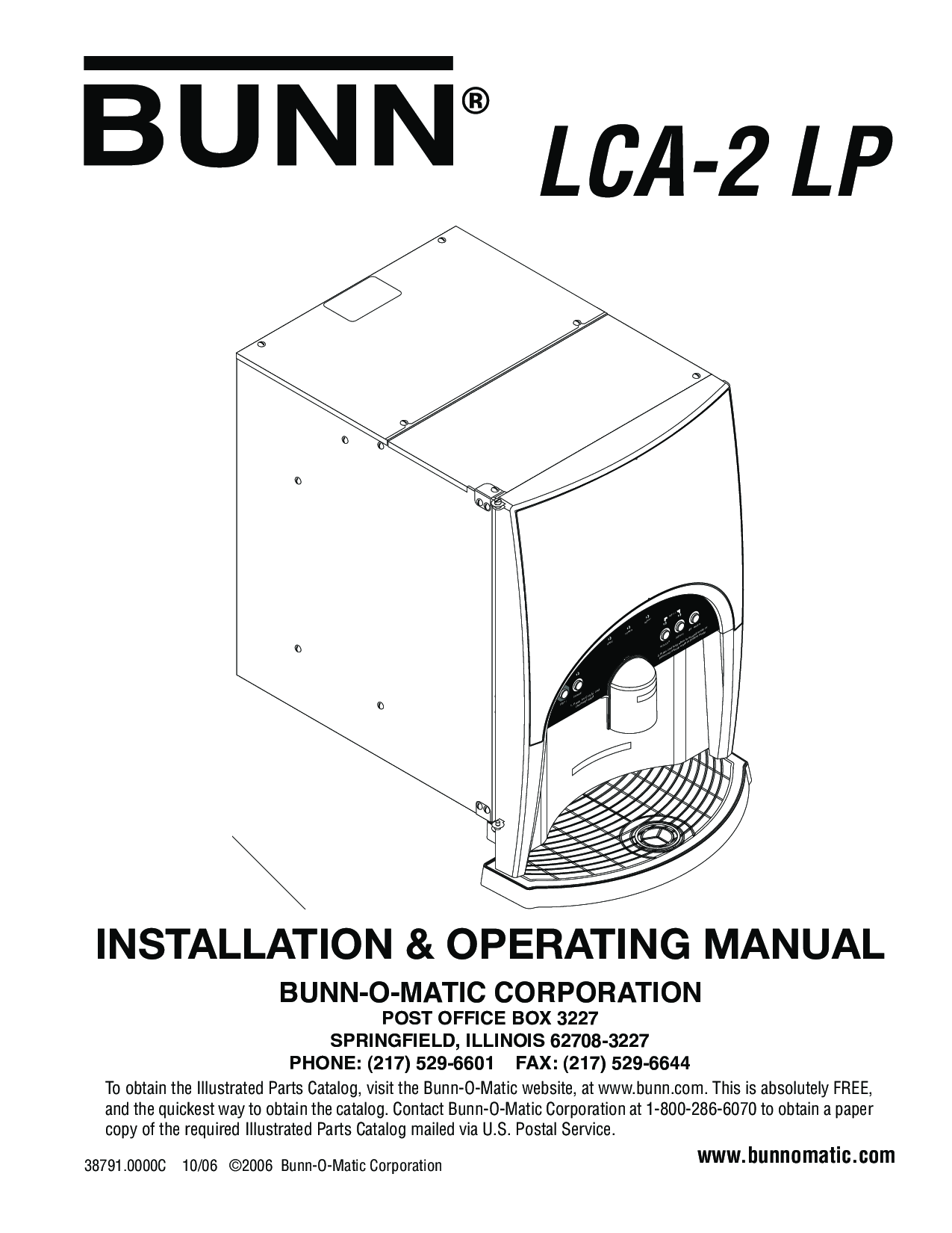Bunn LCA-2 LP User Manual